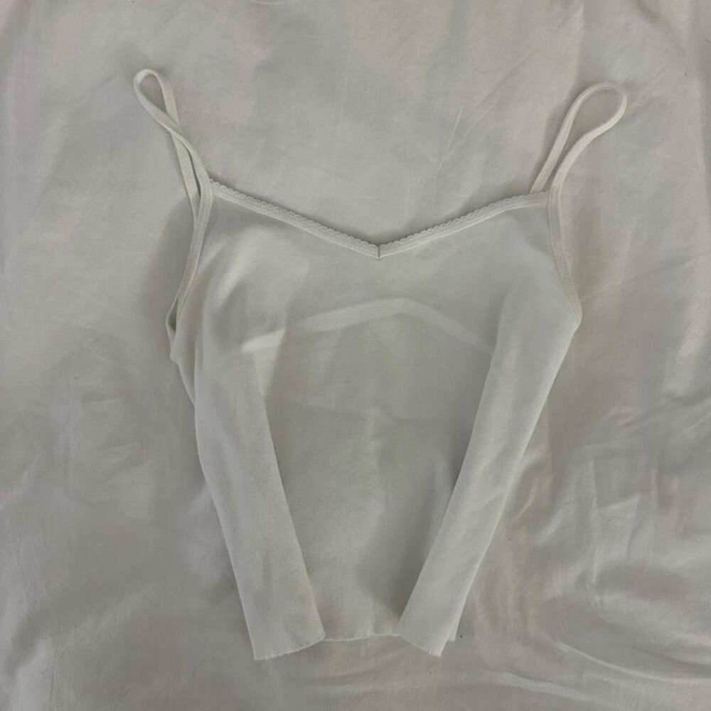 Brandy Melville Women's White Crop tank top